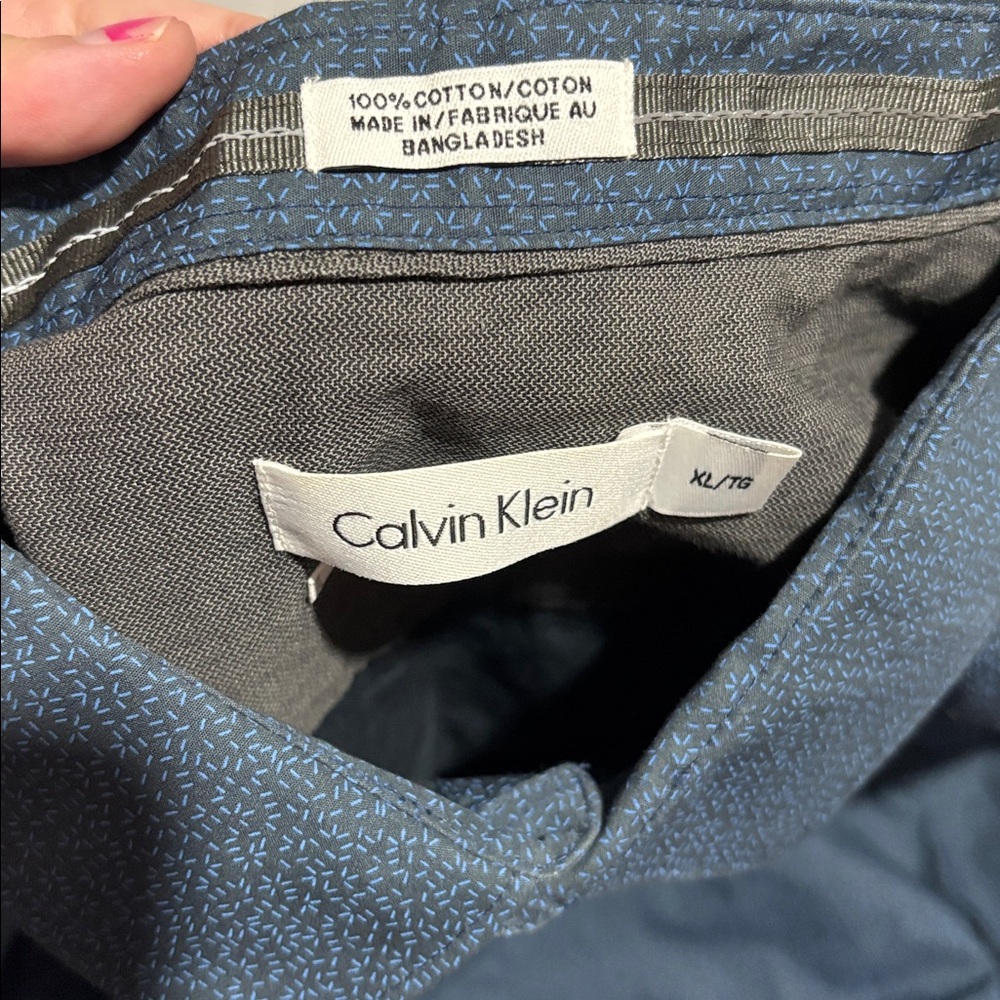 Calvin Klein Dark Blue Button Down Shirt - Picture 11 of 12